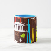 Neon World Travel Pattern Mok (Midden)