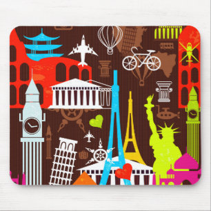 Neon World Travel Pattern Muismat