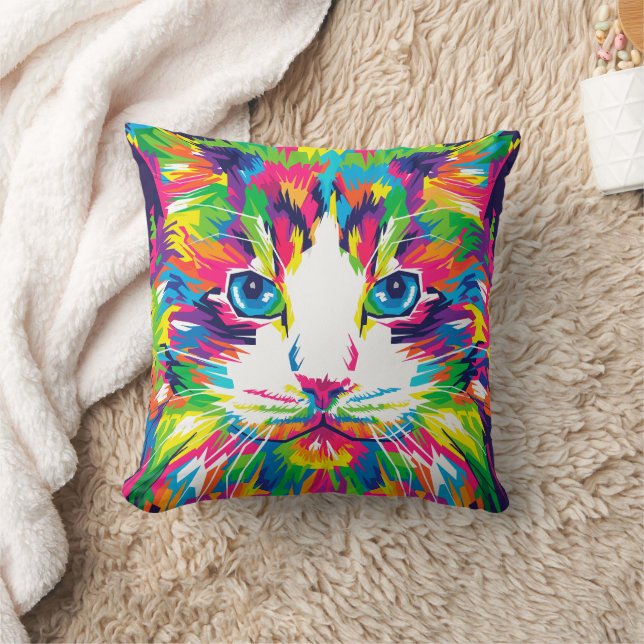 Neon WPAP Katten Worp Kussen (Deken)
