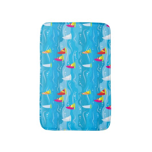 Neon Yacht Pattern Badmat (Voorkant Verticaal)