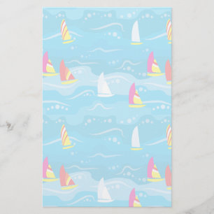 Neon Yacht Pattern Briefpapier