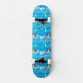 Neon Yacht Pattern Skateboard (Voorkant)