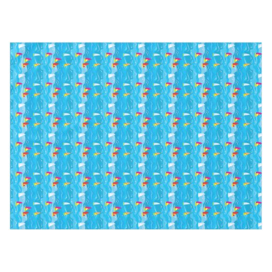 Neon Yacht Pattern Tafelkleed (Voorkant (Horizontaal))