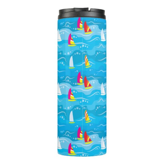 Neon Yacht Pattern Thermosbeker (Achterkant)