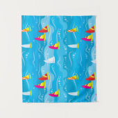 Neon Yacht Pattern Wandkleed (Voorkant)