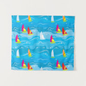 Neon Yacht Pattern Wandkleed (Voorkant (horizontaal))