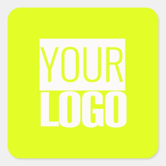 Neon yellow - add your logo square Sticker (Devant)