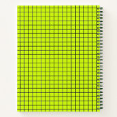 Neon Yellow Black Grid College regeerde Notitieboe Notitieboek (Achterkant)