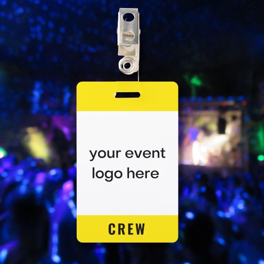 Neon Yellow Crew Personeel Event Badge