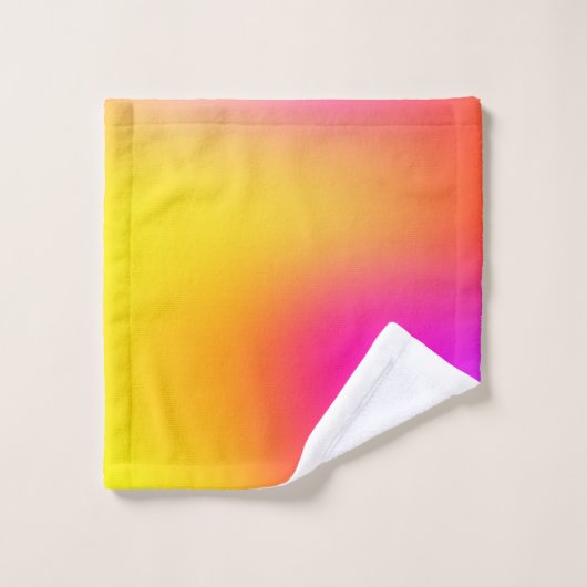 Neon Yellow en roze Bad Handdoek (Wasdoekje)