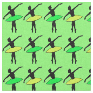 Neon Yellow Green Ballerina Ballet Pointe Dancer Stof