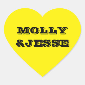 Neon Yellow Heart Seal Hart Sticker