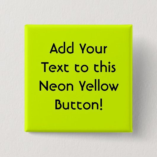 Neon Yellow, hoog zicht Vierkante Button 5,1 Cm (Voorkant)