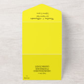 Neon Yellow Retro Modern Bold Elegant All In One Uitnodiging (Buitenkant)