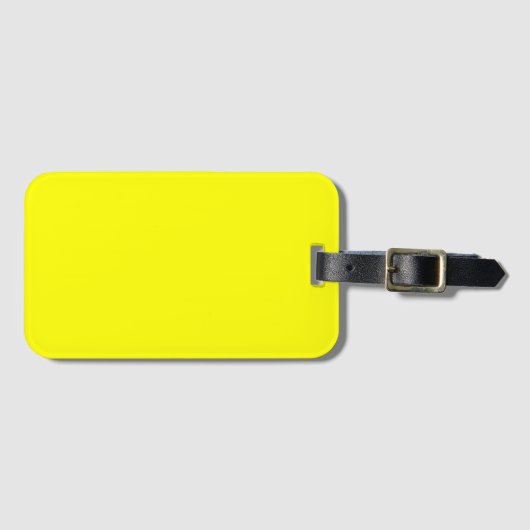 Neon Yellow Solid Color Bagagelabel (Voorkant (horizontaal))