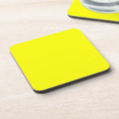 Neon Yellow Solid Color Bier Onderzetter (Linkerzijde)