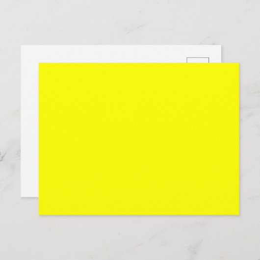 Neon Yellow Solid Color Briefkaart (Voorkant / Achterkant)