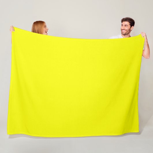 Neon Yellow Solid Color Fleece Deken (In situ)