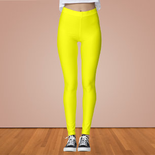 Neon Yellow Solid Color Leggings
