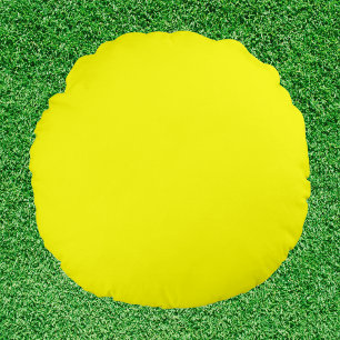 Neon Yellow Solid Color  Rond Kussen