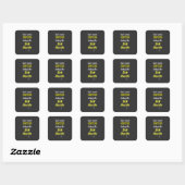 Neon Yellow Text Side Hustle Cooties Vierkante Sticker (Vel)