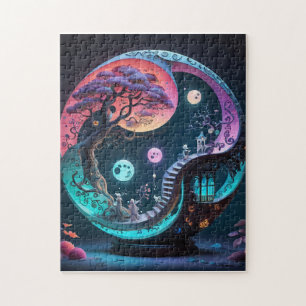 Neon Yin Yang Surreal Fantasy 1 Legpuzzel
