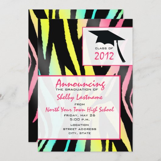 Neon Zebra 2012 — Bekendmaking van de opleiding Kaart (Voorkant / Achterkant)