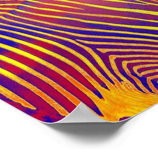 neon zebra- gele en rode retro poster (Hoek)