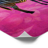 Neon Zebra Reflectie Poster (Hoek)