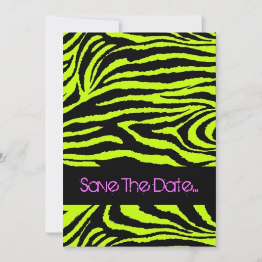 Neon Zebra Sweet 16 Invitation (Devant)