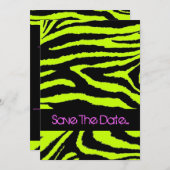 Neon Zebra Sweet 16 Invitation (Devant / Derrière)