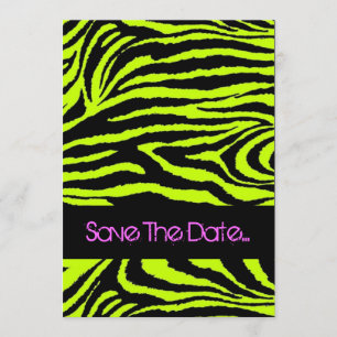 Neon Zebra Sweet 16 Uitnodiging