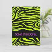 Neon Zebra Sweet 16 Uitnodiging (Staand voorkant)
