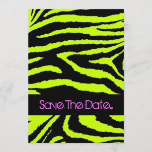 Neon Zebra Sweet 16 Uitnodiging