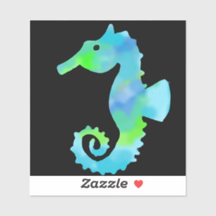 Neon zeepaardje sticker