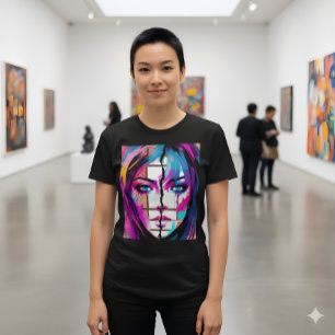 Neon Ziel   Abstracte Pop Art Portret T-shirt