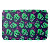 Neon Zombie Skulls Pattern Badmat (Voorkant)