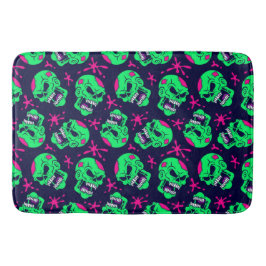 Neon Zombie Skulls Pattern Badmat