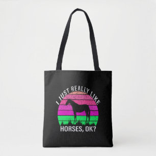 Neon zonsondergang Ik hou echt van paarden Draagtas