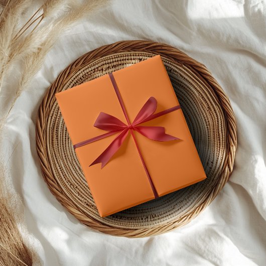 Neon Zonsondergang Oranje Effen Kleur | Klassiek | Cadeaupapier