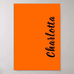 Neon Zonsondergang Oranje Effen Kleur Op Maat Gema Poster