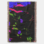 Neon zwarte kat met gloeiende ogen deken (Voorkant Verticaal)