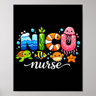 Neonatale zorgafdeling schattige oceandieren nicu poster