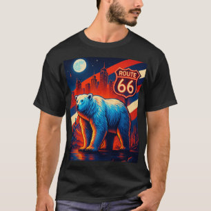 Neonbeer op Route 66 – Retro Reis Grafische T-Shir T-shirt