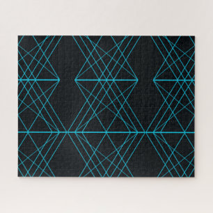Neonblauw, cool, modern, trendy technologische kun legpuzzel