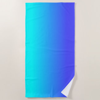 Neonblauw en helder neon-aquablauw verloop schaduw strandlaken