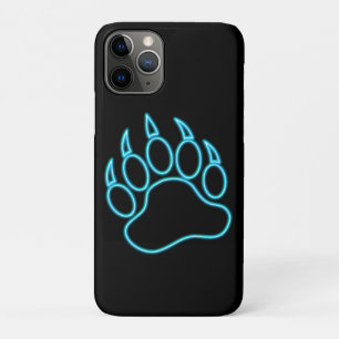Neonblauwe berenpoot iPhone 11 pro hoesje