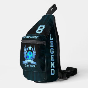 Neonblauwe Voetbal Coole Sport Cadeaus Voor Jong Sling Bag