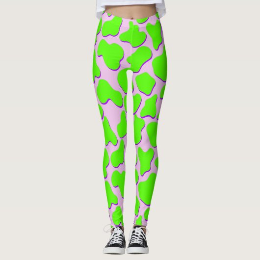 Neoncore Groene Koe Dierenprint Leggings (Voorkant)