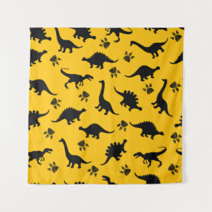 Neondinosaurussen, stedelijk grungepatroon wandkleed